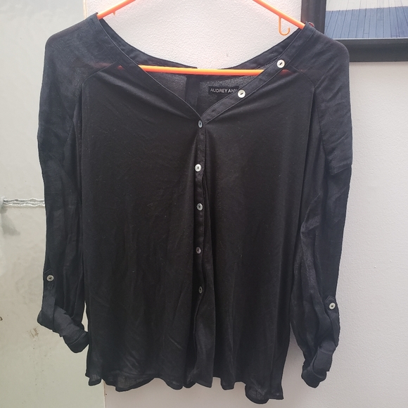 Black Button Down Top